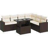  7-dijelni set vrtnih sofa od poliratana s jastucima smeđi | shoptok.hr