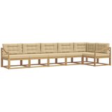 vidaXL Zunanja garnitura za sedenje 4 pcs Bela in bež Poliester, (5000281003) | Shoptok.si