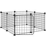  Kavez za ljubimce s 8 panela i vratima crni 35 x 35 cm čelični | shoptok.hr