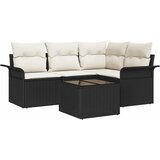  Sjedeća garnitura za vrt 5 kom. Crna poliratan 187,5 x 132,5 x 69 cm | shoptok.hr