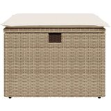  Vrtni tabure s jastukom bež 55 x 55 x 37 cm od poliratana | shoptok.hr