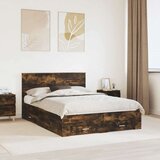  Konstrukcija postelje z vzglavjem Dimljeni oreh 150 x 200 cm, (5000104120) | Shoptok.si
