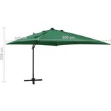  Vrtni senčnik z LED lučkami zelen 300 cm, (20729161) | Shoptok.si