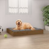 vidaXL Pasja postelja medeno rjavo 71,5x54x9 cm trdna borovina | Shoptok.si