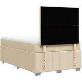 vidaXL Box spring postelja z vzmetnico krem 120x190 cm blago, (21307191) | Shoptok.si