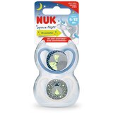 Nuk tolažilna duda - silikon Space Night vel.1 (6-18 mes), sort, 2 kosa Cene