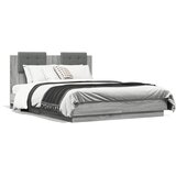  Okvir za krevet s uzglavljem boja sivog hrasta 135x190 cm | Eponuda.com