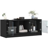 TV ormarić sa staklenim vratima crni 102x37x42 cm | shoptok.hr