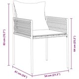 vidaXL 3-delni vrtni jedilni set z blazinami Rjav Poli Ratan | Shoptok.si