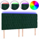  LED uzglavlje tamnozeleno 180x7x118/128 cm baršunasto | shoptok.hr