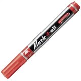 Stabilo Stabilo: Mark-4-All Alkoholni flomaster z odrezano konico rdeče barve | Shoptok.si