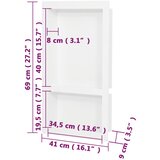 vidaXL Niša za tuš s 2 odjeljka bijela visokog sjaja 41 x 69 x 9 cm | shoptok.hr