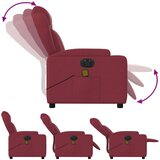 vidaXL Električni masažni naslonjač od tkanine crvena boja vina | shoptok.hr