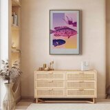  Slika - Fish in Pastels - Stylized Fish Against Gradient Shapes 40x60 U prirodnom drvenom okviru | shoptok.hr