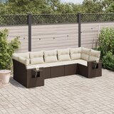 vidaXL 7-dijelni set vrtnih sofa od poliratana s jastucima smeđi | shoptok.hr