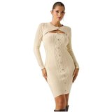 Guess bež haljina sa prorezom Cene