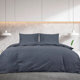  Set posteljine za poplun antracit 200x200 cm pamučni | Shoptok.si