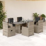 vidaXL 7-dijelni vrtni blagovaonski set od poliratana s jastucima sivi | shoptok.hr