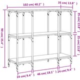  Konzolni stol smeđa boja hrasta 102x35x90 cm konstruirano drvo | shoptok.hr