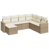 Maison Chic Seti vrtnega pohištva - Vrtna garnitura - Vrtni pohištvo set 7-delna z blazinami bež poli ratan, (21804547) | Shoptok.si