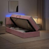  LED krevet za pohranu s madracem Ružičasta 90 x 200 cm Baršun | shoptok.hr