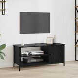 vidaXL TV omarica s polico Črni hrast 100 x 40 x 45 cm Konstruiran les Cene