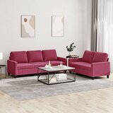  2-dijelni set sofa s jastucima crvena boja vina baršunasti | shoptok.hr