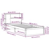 vidaXL Krevet s regalom za knjige bez madraca 90x200 cm od borovine | shoptok.hr