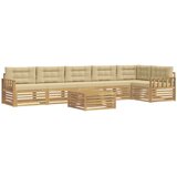 vidaXL Zunanja garnitura za sedenje z blazino 7 pcs Bela in bež, (5000269460) | Shoptok.si