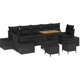  Sjedeća garnitura za vrt 10 kom. Crna poliratan 349 x 154 x 85 cm | shoptok.hr
