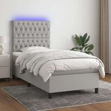  Box spring s madracem LED svjetlosivi 80x200 cm tkanina | shoptok.hr
