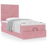 vidaXL Otomanski posteljni okvir z vzmetnicami roza 80x200cm žamet | Shoptok.si