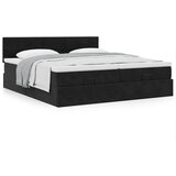 vidaXL Otomanski posteljni okvir z vzmetnicami črn 200x200cm žamet | Shoptok.si