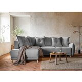 Miuform Siva sklopiva kutna garnitura od samta (s lijevim kutom) Lazy Lukka – | shoptok.hr