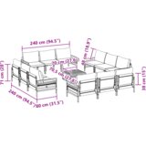 vidaXL Vrtna sedežna garnitura 13 pcs Antracitna Jeklo | Shoptok.si