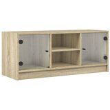 Maison Chic TV omarica - TV stojalo - Televizijska omarica s steklenimi vrati sonoma hrast 102x37x42 cm, (21700709) Cene