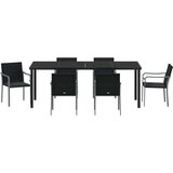  Vrtni set za objed 7 pcs Crna i Siva PE ratan | Eponuda.com