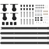  Komplet opreme za drsna vrata 427 cm jeklo črne barve | Shoptok.si