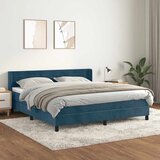Krevet s oprugama i madracem tamnoplavi 180x200 cm baršunasti | shoptok.hr