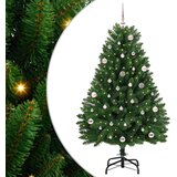 vidaXL Umestno božično drevo z LED lučmi Zelena 150 cm PVC in kovina | Shoptok.si