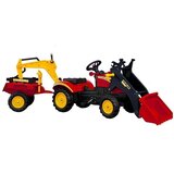 Lean_Toys Traktor s prikolico in žlico na pedala Benson Rdeča lea | Shoptok.si