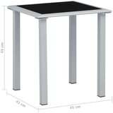  Vrtni stol crno-srebrni 41 x 41 x 45 cm od čelika i stakla | shoptok.hr