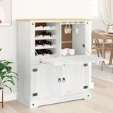 Ormar za vino Bijelo 97 x 45 x 114 cm Čvrsto borovo drvo - Bijelo
