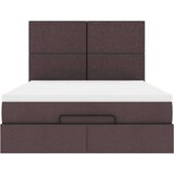  Otomanski krevet s madracem i LED tamnosmeđi 140x190 cm tkanine | shoptok.hr