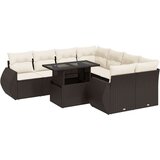 vidaXL 9-dijelni set vrtnih sofa s jastucima poliratan smeđi | shoptok.hr
