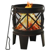vidaXL Rustikalno ognjišče z grebljico Φ42x54 cm jeklo, (20759254) | Shoptok.si