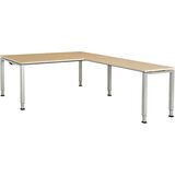 mauser Pisalna miza, kotna, spodnji del iz kvadratne/okrogle cevi, VxŠxG 650 - 850 x 1800 x 900 mm, kotni element na desni strani (širina 1200 mm), pl | Shoptok.si
