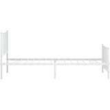  Metalni okvir kreveta uzglavlje i podnožje bijeli 100x200 cm | Eponuda.ba