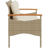  Vrtna klupa s jastucima 116 x 62,5 x 74 cm bež od poliratana | shoptok.hr