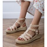 D/CEO Brown flat sandals with buckles on straps Liluna | Shoptok.si